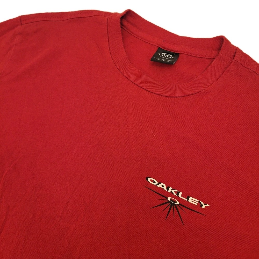 Vintage Oakley Graphic T Shirt Red Medium